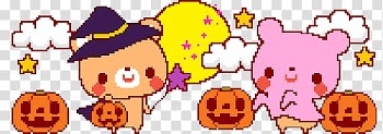 Pixel , two assorted-color animal characters illustration transparent background PNG clipart