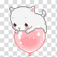 Pixel , white animal on plastic balloon icon transparent background PNG clipart