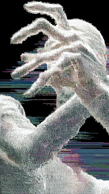 Pixelated Cybernetic Human Figure Pixelated Cybernetic Human Figure