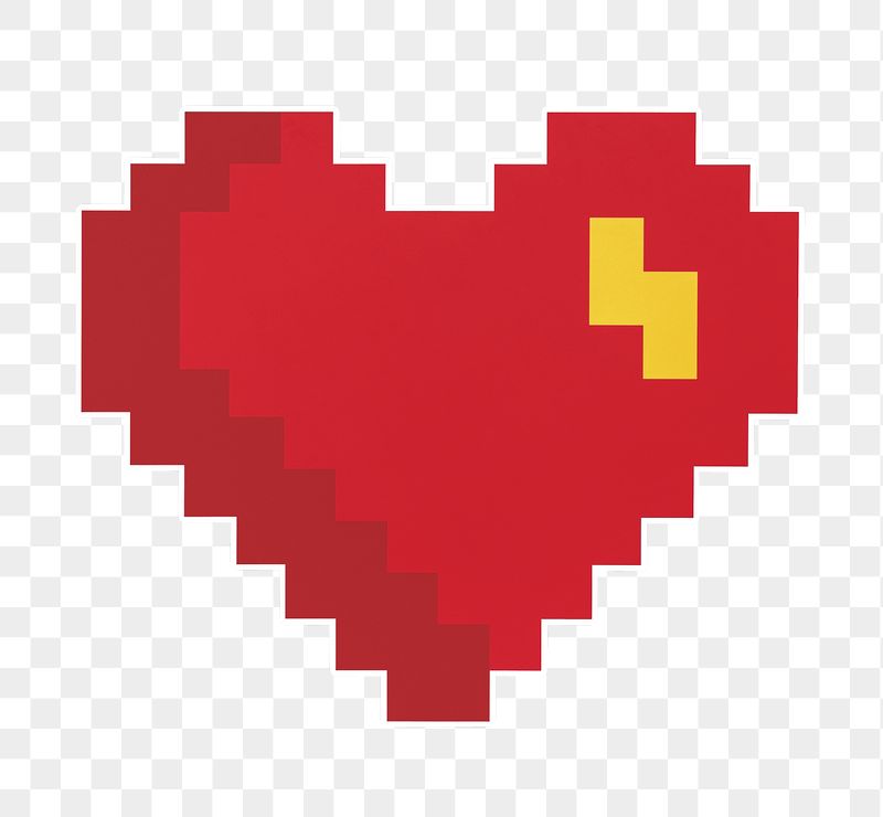 Pixelated heart png sticker, transparent | Free PNG - rawpixel