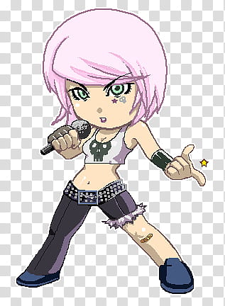 PixGirlsBand: Singer, animated female character transparent background PNG clipart