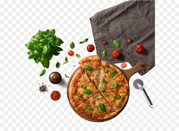 Pizza Chili con carne Food Pasta Ingredient - Pizza next to the tablecloth 