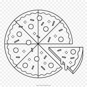 Pizza Drawing Coloring book Line art - helloweem 