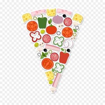 Pizza Fast food Italian cuisine Chile con queso - Full of vegetable triangular pizza vector 