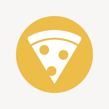 Pizza icon badge, flat circle | Free Icons - rawpixel