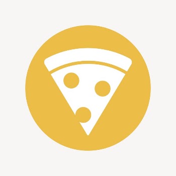 Pizza icon badge, flat circle | Free Icons - rawpixel