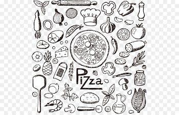 Pizza Italian cuisine Fast food Drawing - Gourmet Pizza 