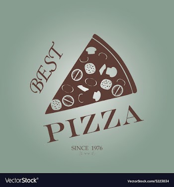 Pizza label stamp banner design element vector image