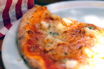Pizza on Round White Plate