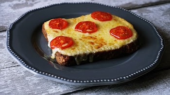 Pizza on the Black Plate
