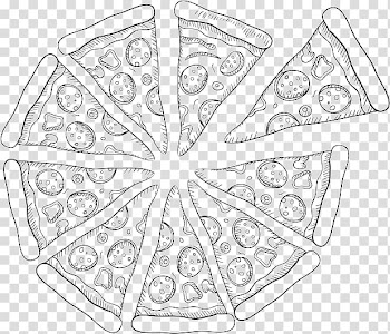 Pizza Pizza Line art Drawing Sketch, pizza transparent background PNG clipart