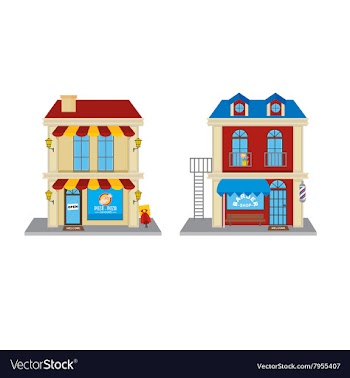 Pizza Shop and Barber Shop vector image