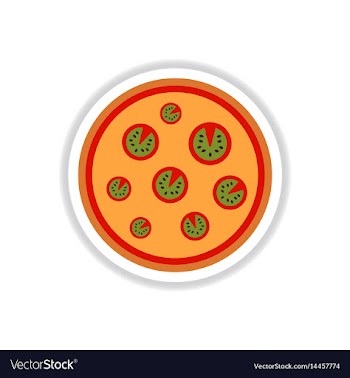 Pizza simple pizza icon top vector image