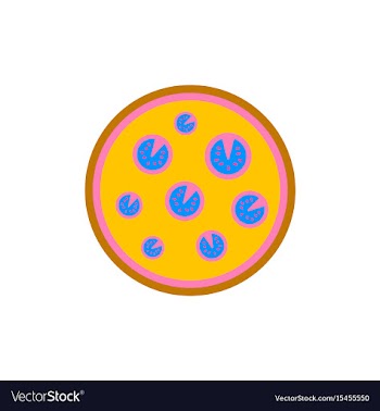 Pizza simple pizza icon top vector image