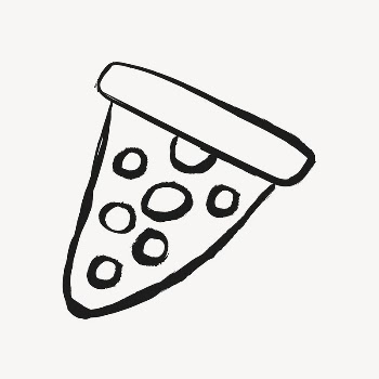 Pizza sticker, food doodle in black | Free PSD Illustration - rawpixel