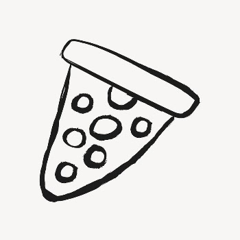 Pizza sticker, food doodle in black | Free Vector Illustration - rawpixel