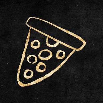 Pizza sticker, gold aesthetic doodle | Free PSD Illustration - rawpixel