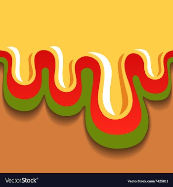 Pizza taste colored seamless drips vector image