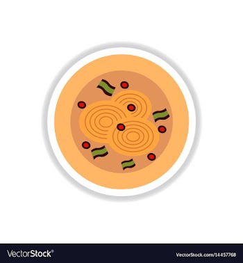 Pizza with onion sticker vector image