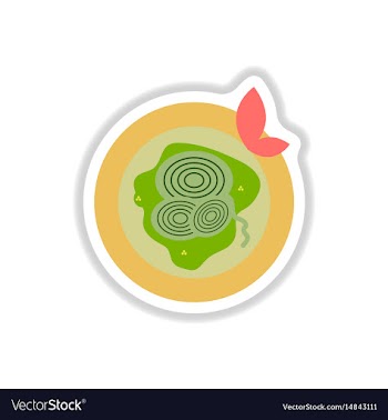Pizza with onion sticker vector image