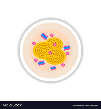 Pizza with onion sticker vector image