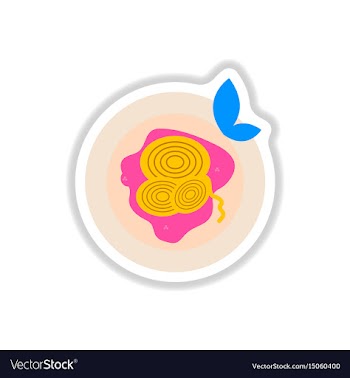 Pizza with onion sticker vector image