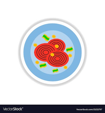 Pizza with onion sticker vector image