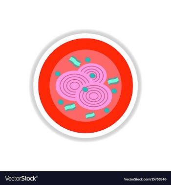 Pizza with onion sticker vector image