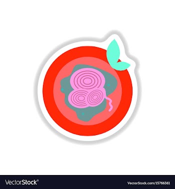 Pizza with onion sticker vector image
