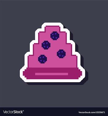 Pizza with salami paper sticker on stylish vector image