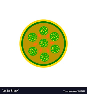 Pizza with salami simple vector image