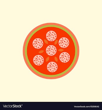 Pizza with salami simple vector image