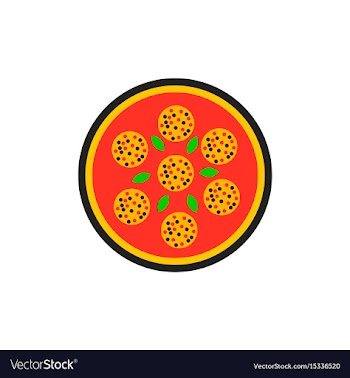 Pizza with salami simple vector image