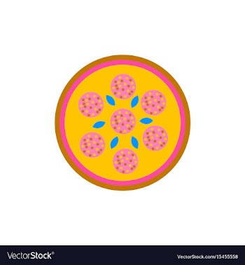 Pizza with salami simple vector image
