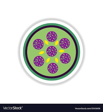 Pizza with salami sticker vector image