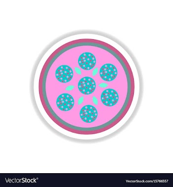 Pizza with salami sticker vector image