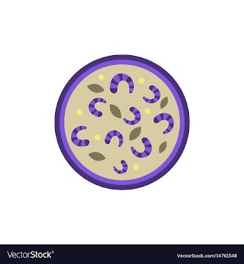 Pizza with shrimps simple vector image