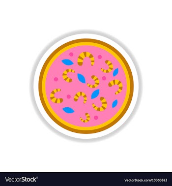 Pizza with shrimps simple vector image