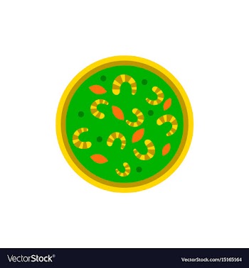 Pizza with shrimps simple vector image