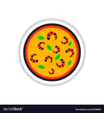 Pizza with shrimps simple vector image