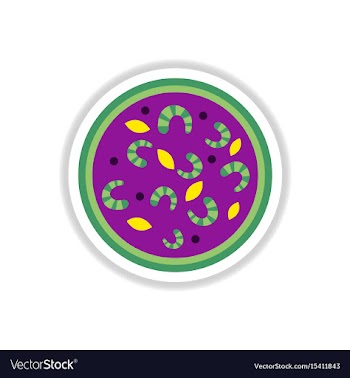 Pizza with shrimps simple vector image