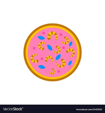 Pizza with shrimps simple vector image