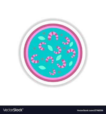 Pizza with shrimps simple vector image