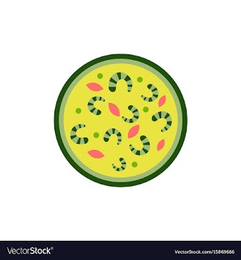 Pizza with shrimps simple vector image