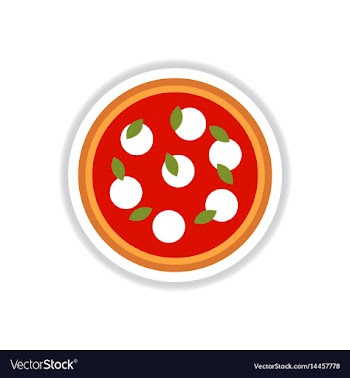 Pizza with white cheese vector image