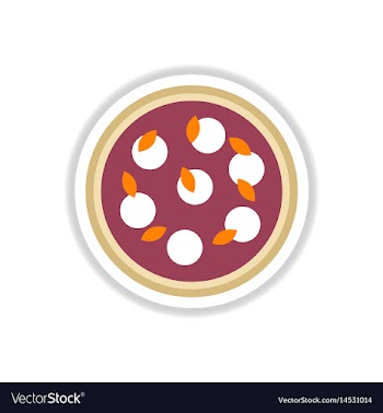 Pizza with white cheese vector image