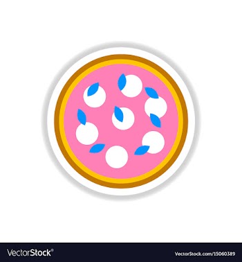 Pizza with white cheese vector image