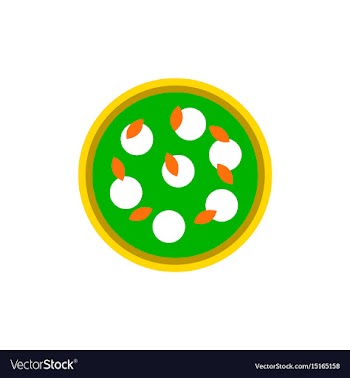Pizza with white cheese vector image