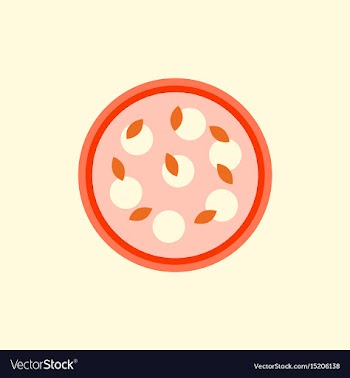 Pizza with white cheese vector image