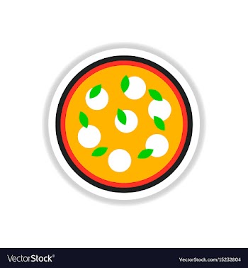 Pizza with white cheese vector image